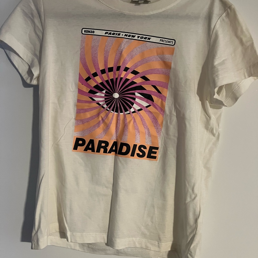 Kenzo Spiral Paradise Tee - White and Pink